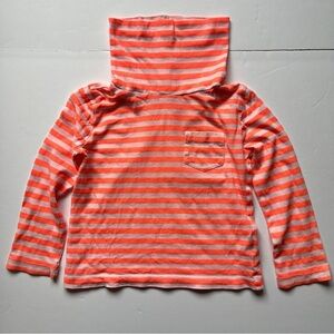 Crewcuts J. Crew Kids Orange White Striped Light Knit Turtleneck Shirt Top  Sz 2